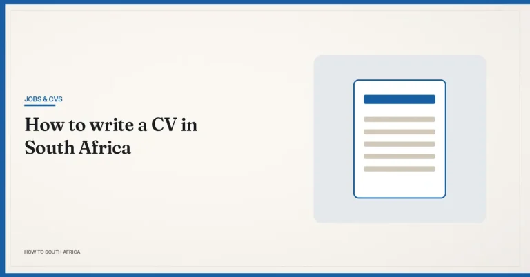 South African CV format and template